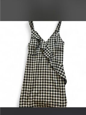 essue Black & White Gingham Ruffle Slip
